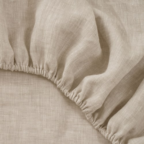 Ropa de hogar y alfombras Sábanas bajeras | Bajera lino beige cama de 180cm - HG79907