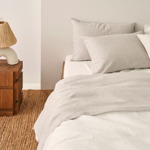 Ropa de hogar y alfombras Sábanas encimeras | Encimera lino gris cama de 180cm - FV04064