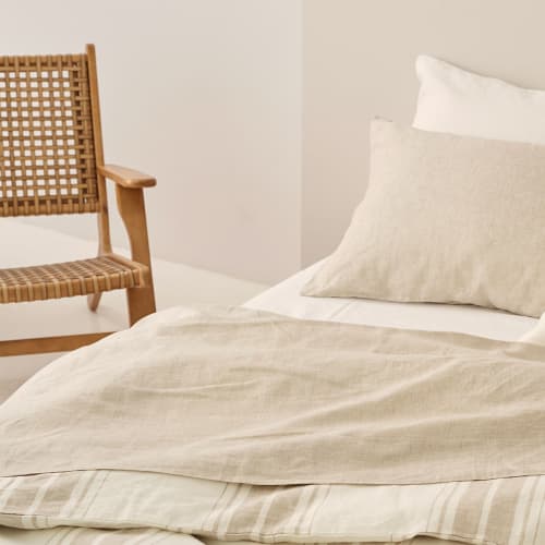 Ropa de hogar y alfombras Sábanas encimeras | Encimera lino beige cama de 180cm - QC96959