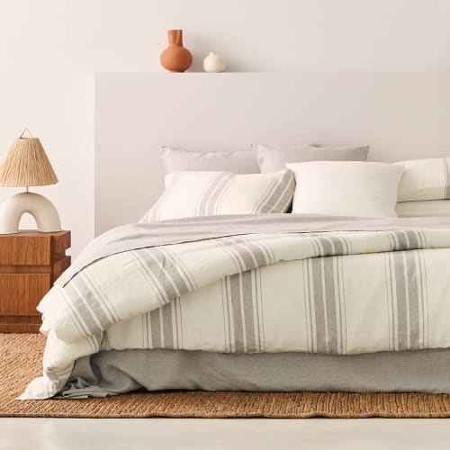 Ropa de hogar y alfombras Fundas nórdicas | Funda nórdica lino gris cama de 180cm - FQ01932