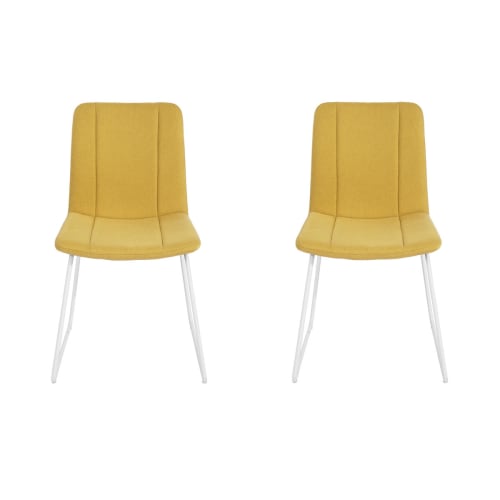 Meubles Chaises | Lot de 2 chaises design de salle à manger confortables jaune - XY52470