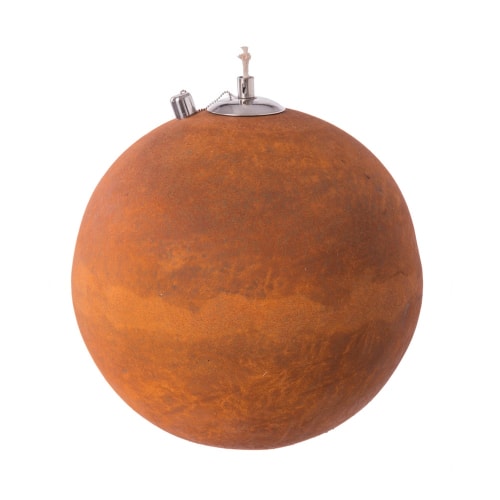 Lámpara exterior Siena de aceite con forma de bola marrón óxido