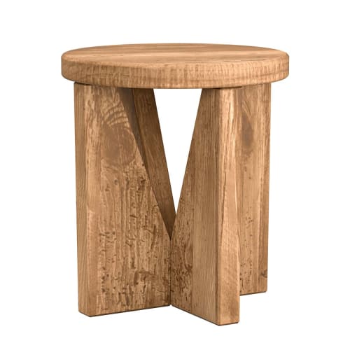 Meubles Tabourets | Petit tabouret rond en bois foncé - PL51006