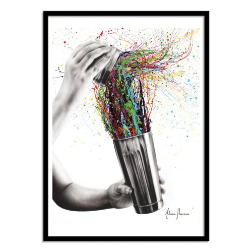 Déco Affiches et posters | Affiche d'art avec Cadre bois noir - RJ82203