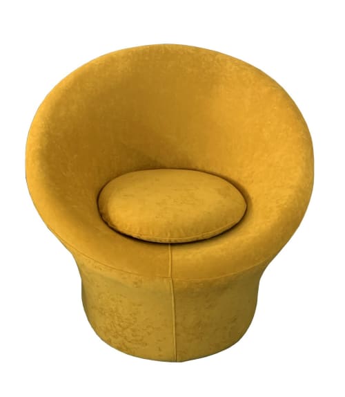 Canapés et fauteuils Fauteuils | Fauteuil design en velours jaune - QO79506