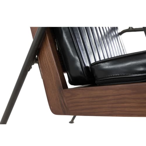 Canapés et fauteuils Fauteuils | Fauteuil rétro simili cuir noir - OJ71769