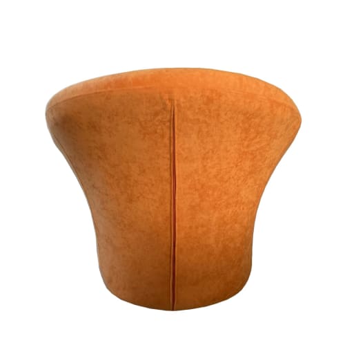 Canapés et fauteuils Fauteuils | Fauteuil design rotatif en velours orange - PV86588