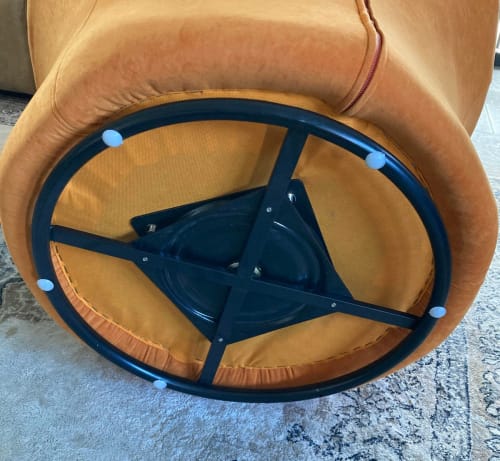 Canapés et fauteuils Fauteuils | Fauteuil design rotatif en velours orange - PV86588