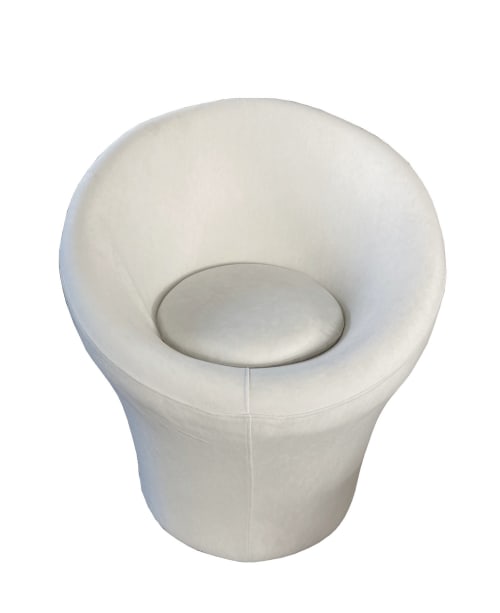 Canapés et fauteuils Fauteuils | Fauteuil design en velours blanc - PC08957