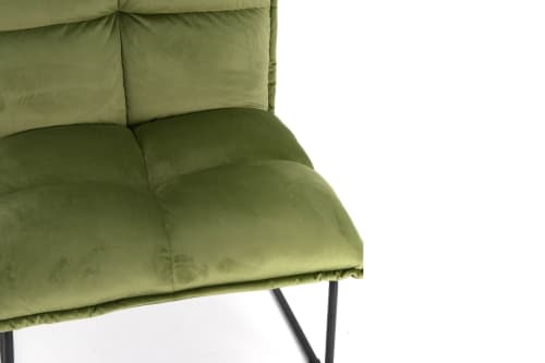 Canapés et fauteuils Fauteuils | Fauteuil lounge en velours et pieds métal noir - IB06733