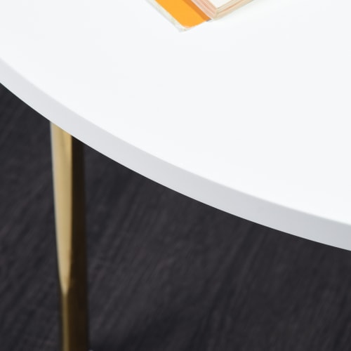 Muebles Mesas auxiliares | Mesa auxiliar redonda de diseño en dorado y blanco - RR49560