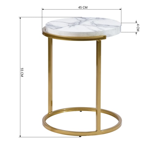 Muebles Mesas auxiliares | Mesa auxiliar de diseño en mármol y dorado - TO17816