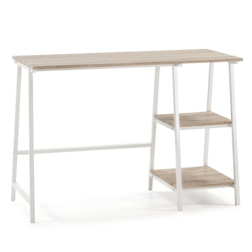 Muebles Escritorios | Mesa de escritorio blanco, estilo industrial, 105 x 47 x 75 cm - FS35213