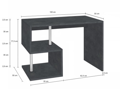 Scrivania in legno marrone scuro 100 x 50 cm HARISON