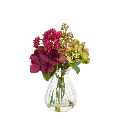 Déco Fleurs artificielles et bouquets | Bouquet d'Hydrangea et Roses en illusion d'eau - MK61602