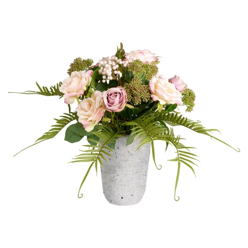 Déco Fleurs artificielles et bouquets | Arrangement de roses en pot Cynthia - LL34770