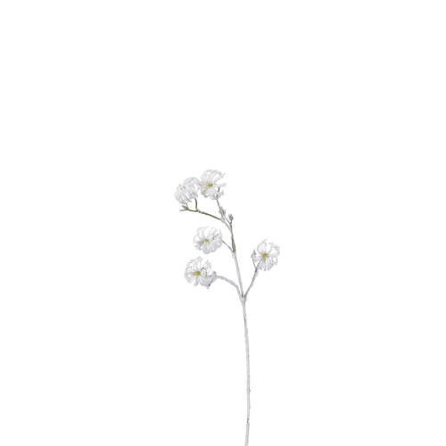 Déco Fleurs artificielles et bouquets | Branche de Clématites Enneigées H36 - FW14485
