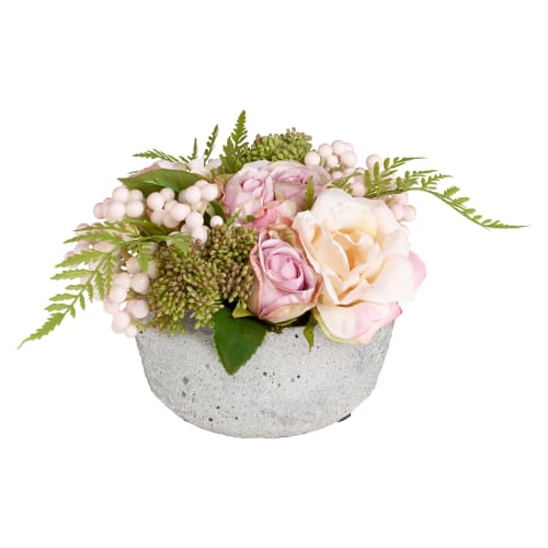 Déco Fleurs artificielles et bouquets | Arrangement de roses en pot Cynthia - IV99554