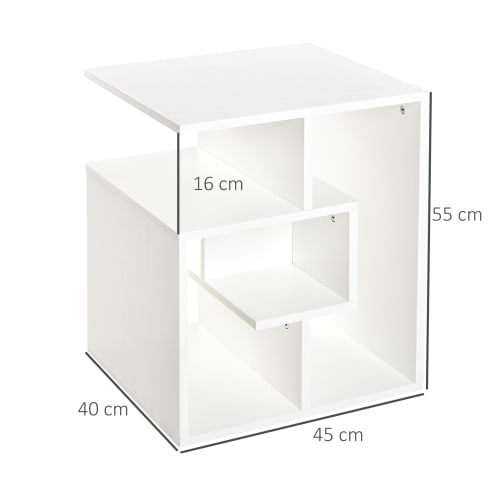 Muebles Mesas auxiliares | Mesilla de centro tablero de partículas blanco 45x40x55 cm - CL79262