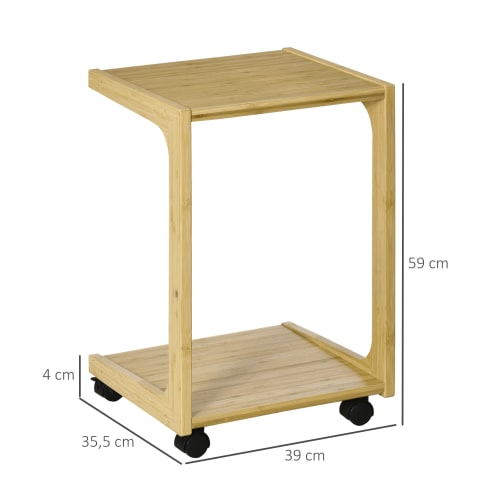 Muebles Mesas auxiliares | Mesa auxiliar bambú madera natural 39x35.5x59 cm - BB61102