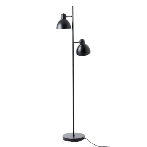 Lampadaire LED avec liseuse métal noir H180cm ZENITH