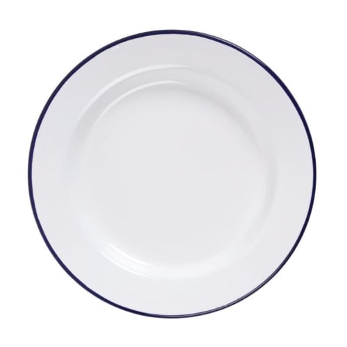 Assiette plate acier émaillé - 300 mm - lot de 6 - olympia