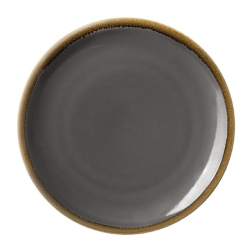 Art de la table Assiettes | Lot de 4 assiettes plates rondes grise Ø230 mm - YU22387