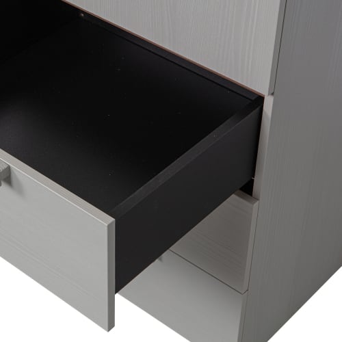 Meubles Petits meubles de rangement | Colonne de rangement en bois H210cm gris clair - XU90174
