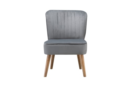 Canapés et fauteuils Fauteuils | Fauteuil crapaud en velours 1 place  gris - HA53812