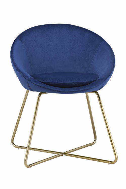 Canapés et fauteuils Fauteuils | Fauteuil en velours 1 place  bleu - LK58664