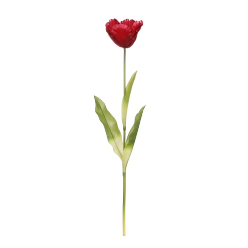 Déco Fleurs artificielles et bouquets | Tulipe perroquet fleur artificielle couleur bordeaux L73 - CB41026