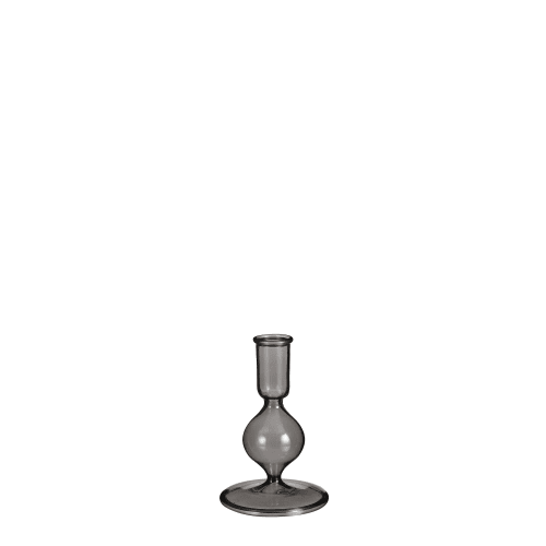Déco Bougeoirs | Bougeoir en verre gris foncé H13.5 - WF82966