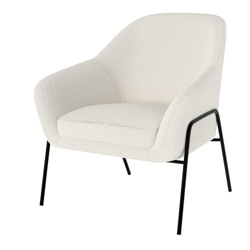 Canapés et fauteuils Fauteuils | Fauteuil blanc effet laine bouclette - CR92287
