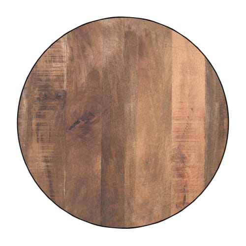 Meubles Tables basses | Table basse ronde 70cm en bois massif et métal - TY35826
