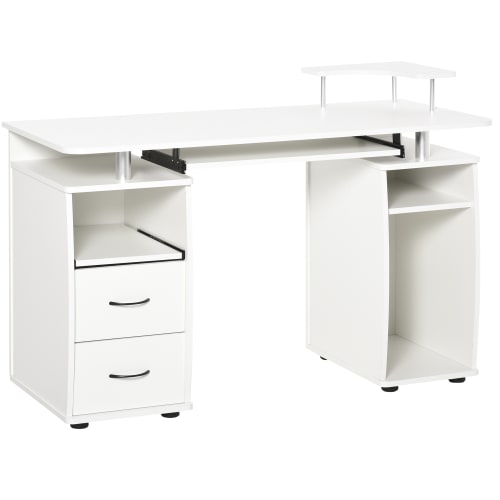 Muebles Escritorios | Mesa de ordenador aglomerado de madera blanco 120x55x85 cm - XH55239