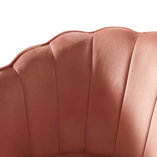 Canapés et fauteuils Fauteuils | Fauteuil coquillage en velours 1 place  rose et noir - EP77617