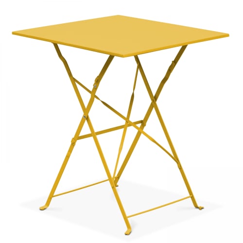 Jardin Tables de jardin | Table pliante en acier jaune - NI51483