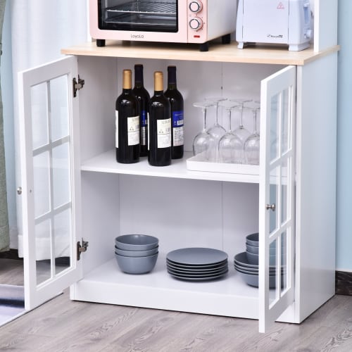 Mueble auxiliar de cocina con ruedas 1 cajón y 2 puertas, blanco/gris  PICAZO