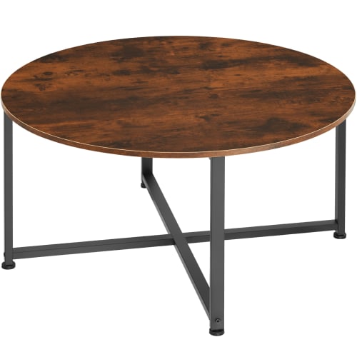 Meubles Tables basses | Table basse Aberdeen effet bois foncé industriel - GD00493