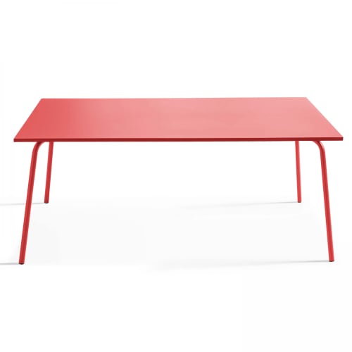 Meubles Tables à manger | Table rectangle acier rouge - QK51310