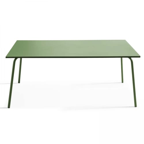 Meubles Tables à manger | Table rectangle acier vert cactus - PB92714