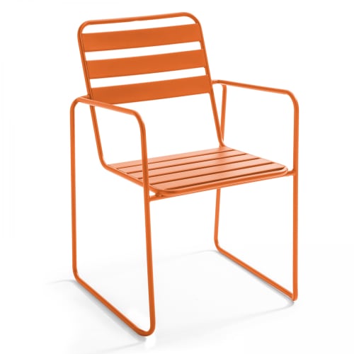 Meubles Chaises | Fauteuil design en métal orange - RT99034