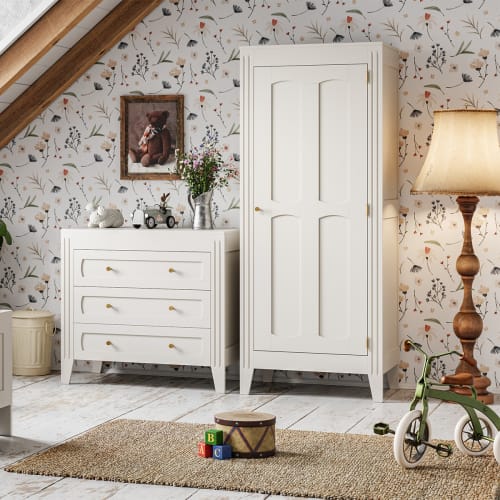 Armadio 1 Porta con Mensole e Appendino L80,5 cm - Bianco Milenne