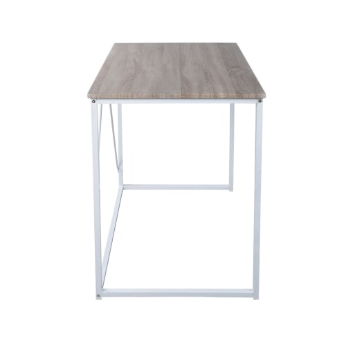 Muebles Escritorios | Oficina espaciosa y minimalista en estilo industrial blanco y madera - OO18584