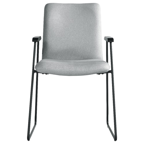 Canapés et fauteuils Fauteuils | Lot de 2 chaises tapissées avec accoudoirs gris - GO12996