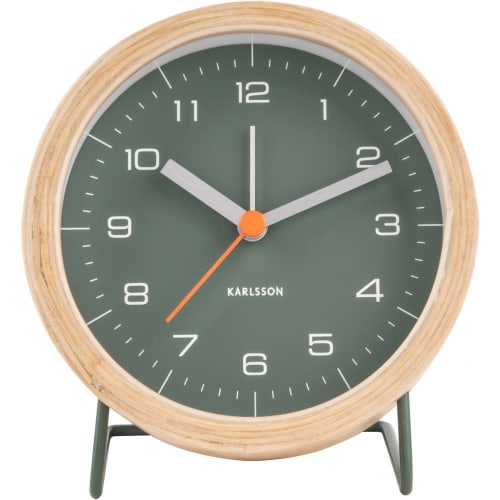 Déco Horloges murales et horloges à poser | Réveil design bois vert - HN61810