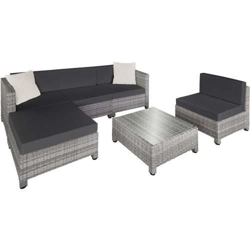 Du Monde Divano Rattan Grigio Divano Lounge Da Giardino In Rattan