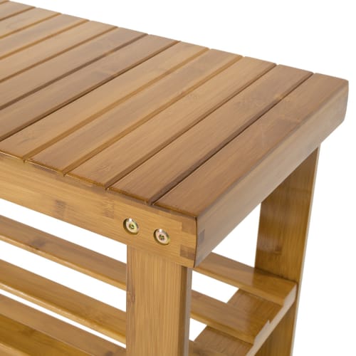 ca con 2 Scomparti 70 x 28 x 45 cm Lumaland scarpiera in Bamboo 