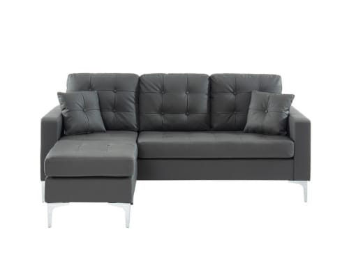 Canapés et fauteuils Canapés d'angle | Canapé d'angle réversible en pu 4 places  gris - EF19207