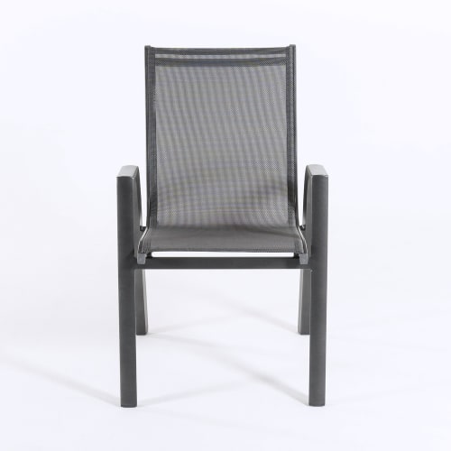 Pack de 2 sillones de terraza apilable aluminio antracita Maisons du